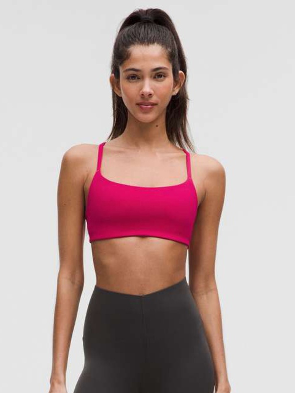 lululemon athletica Wunder Train Strappy Racer Bra A/B Size 8 PINK DRAGONFRUIT